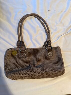 Lina Woven Shoulder Bag in Brown